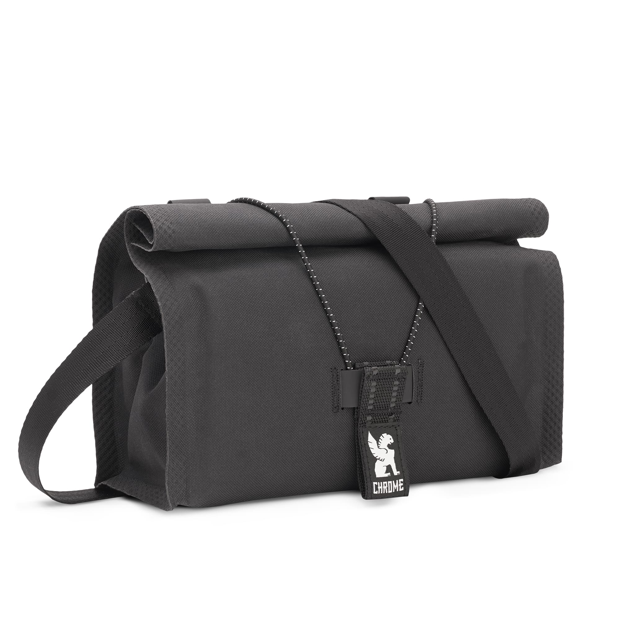Waterproof Handlebar bike bag in black #color_black