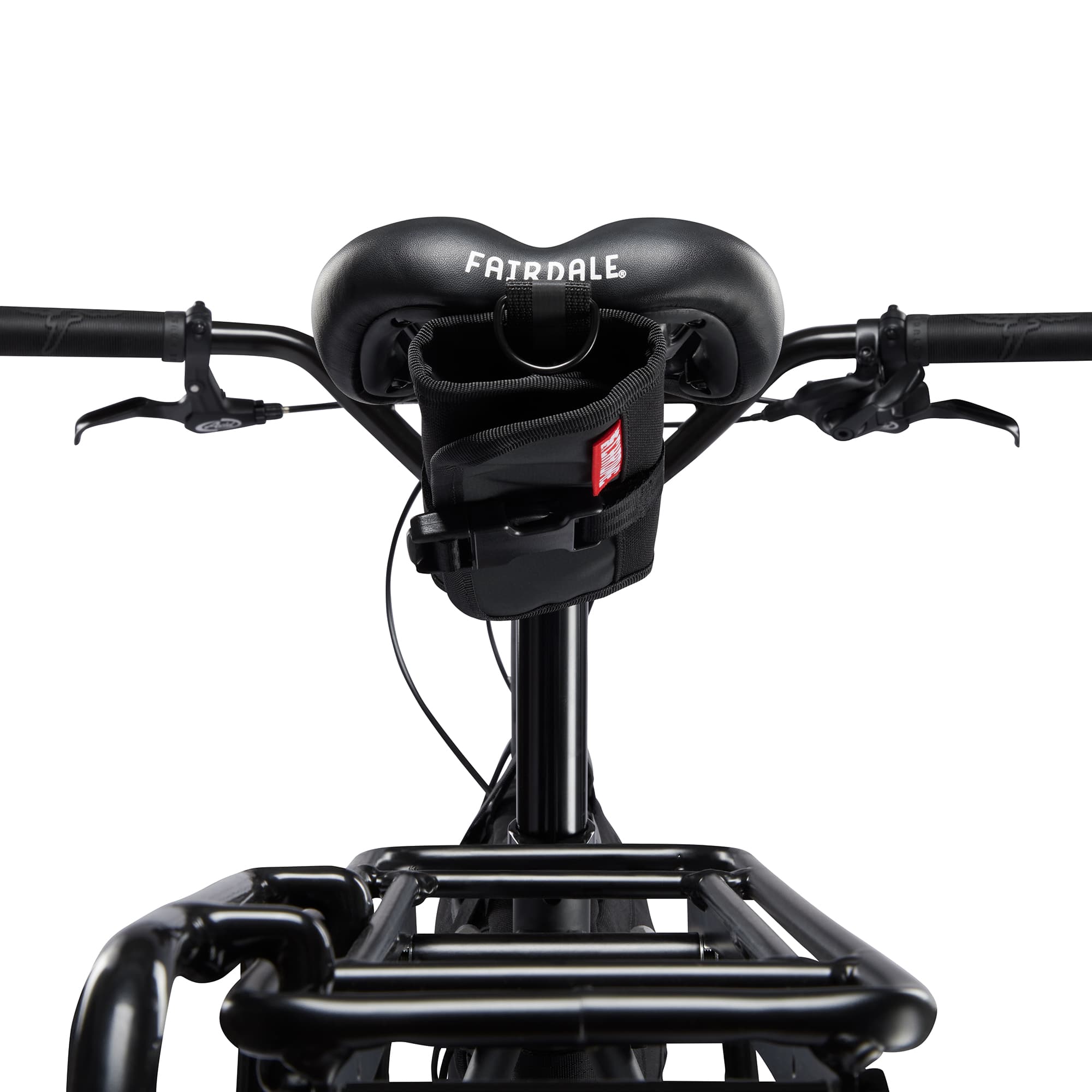Saddle roll in black back view on a bike #color_black