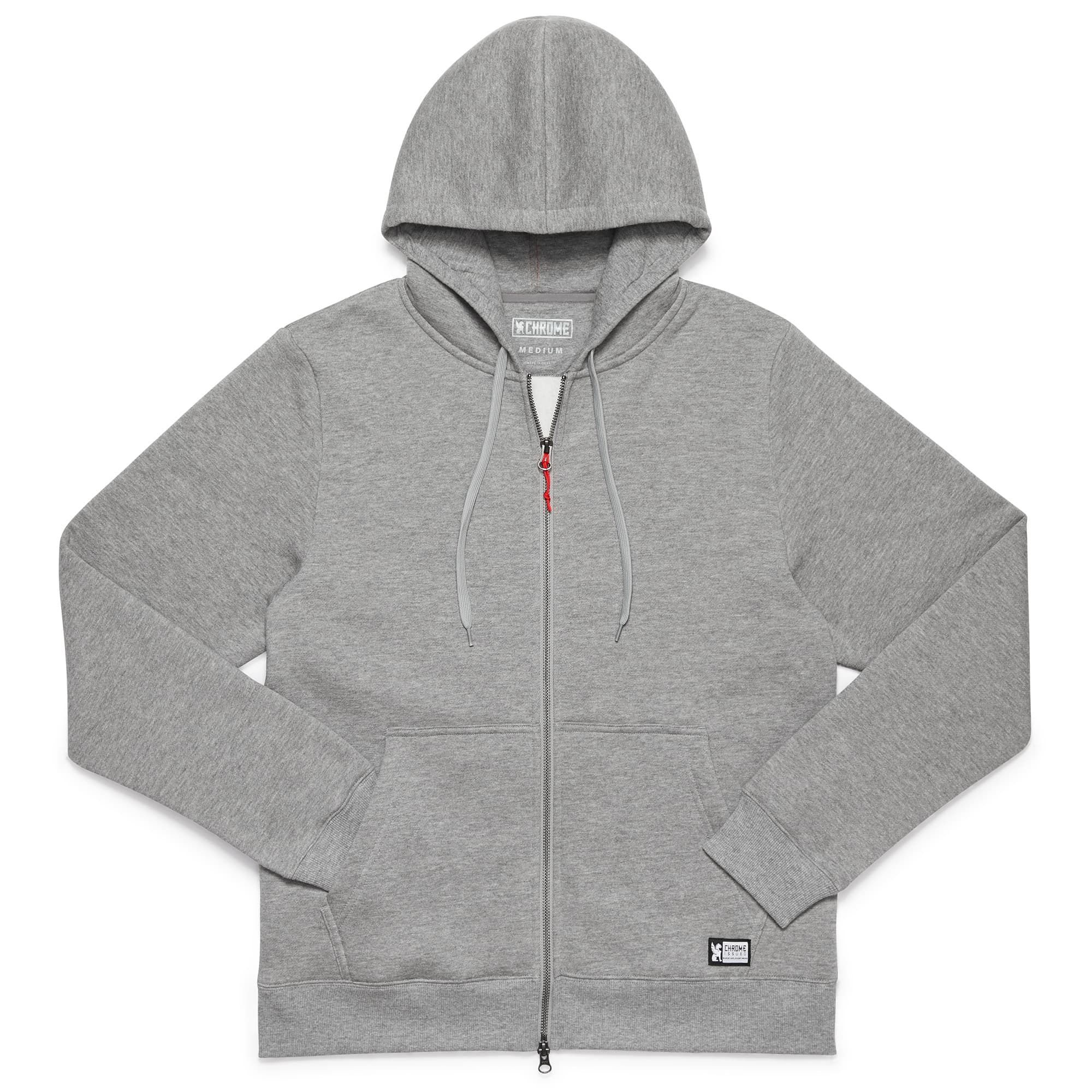 Grey fleece zip-front Hoodie #color_castlerock heather