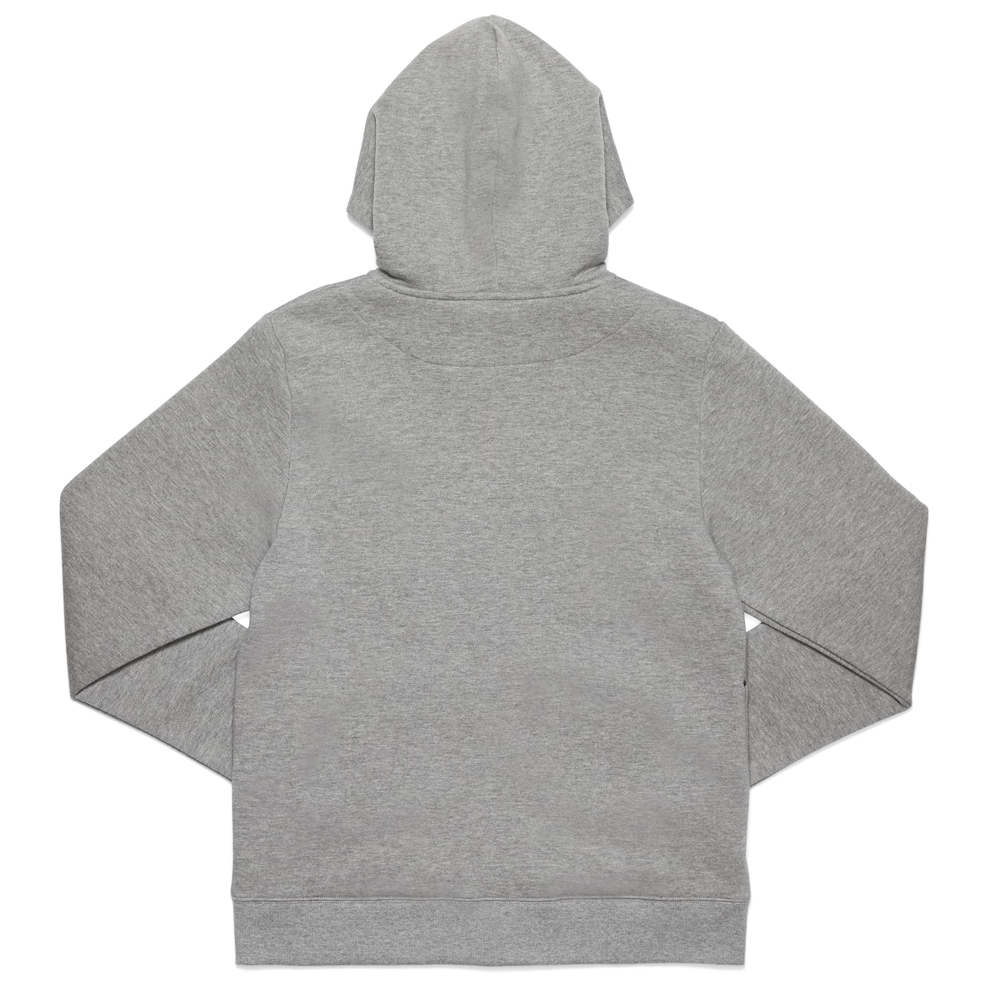 Grey fleece zip-front Hoodie back view #color_castlerock heather