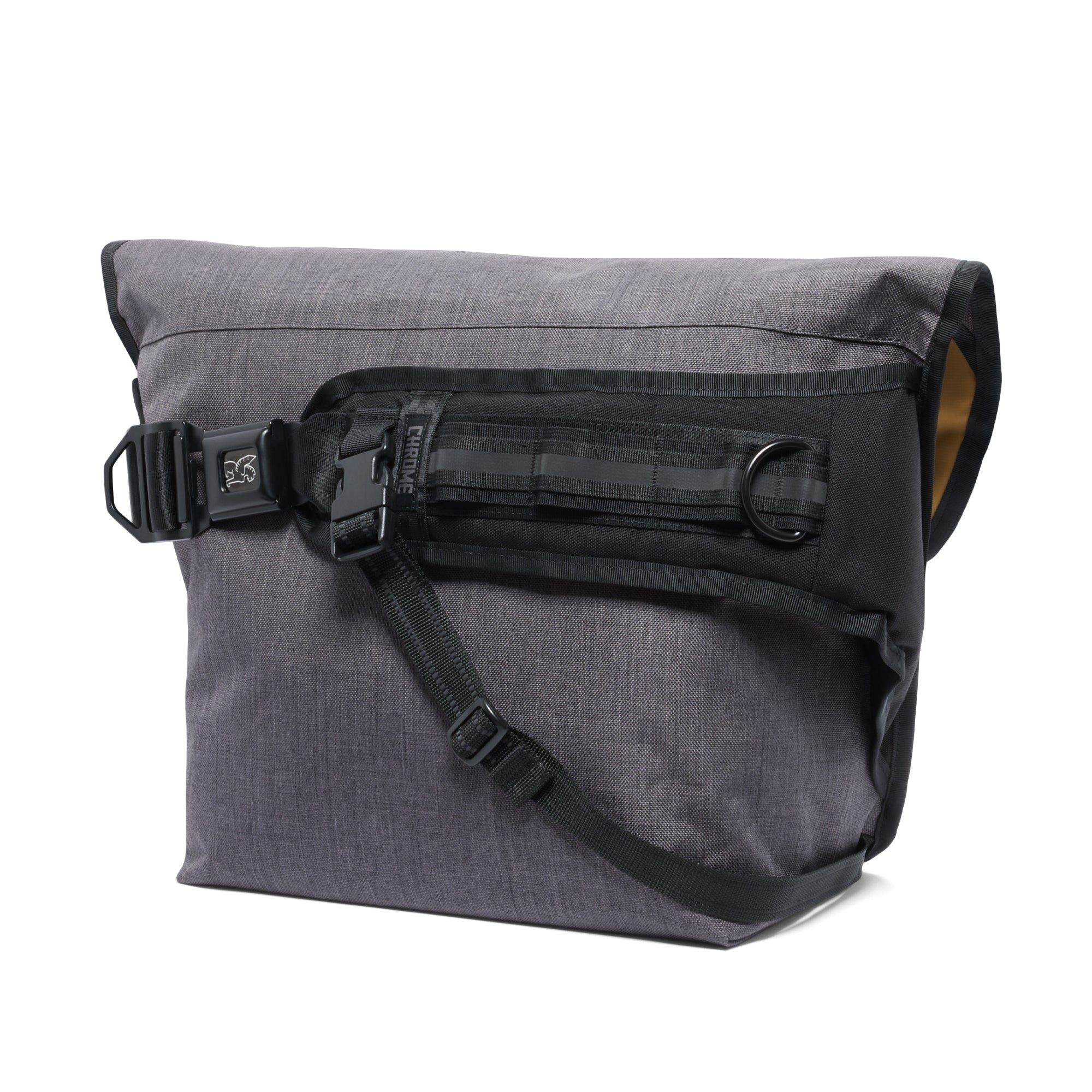 20L Messenger in new grey twill fabric strap view #color_castlerock twill