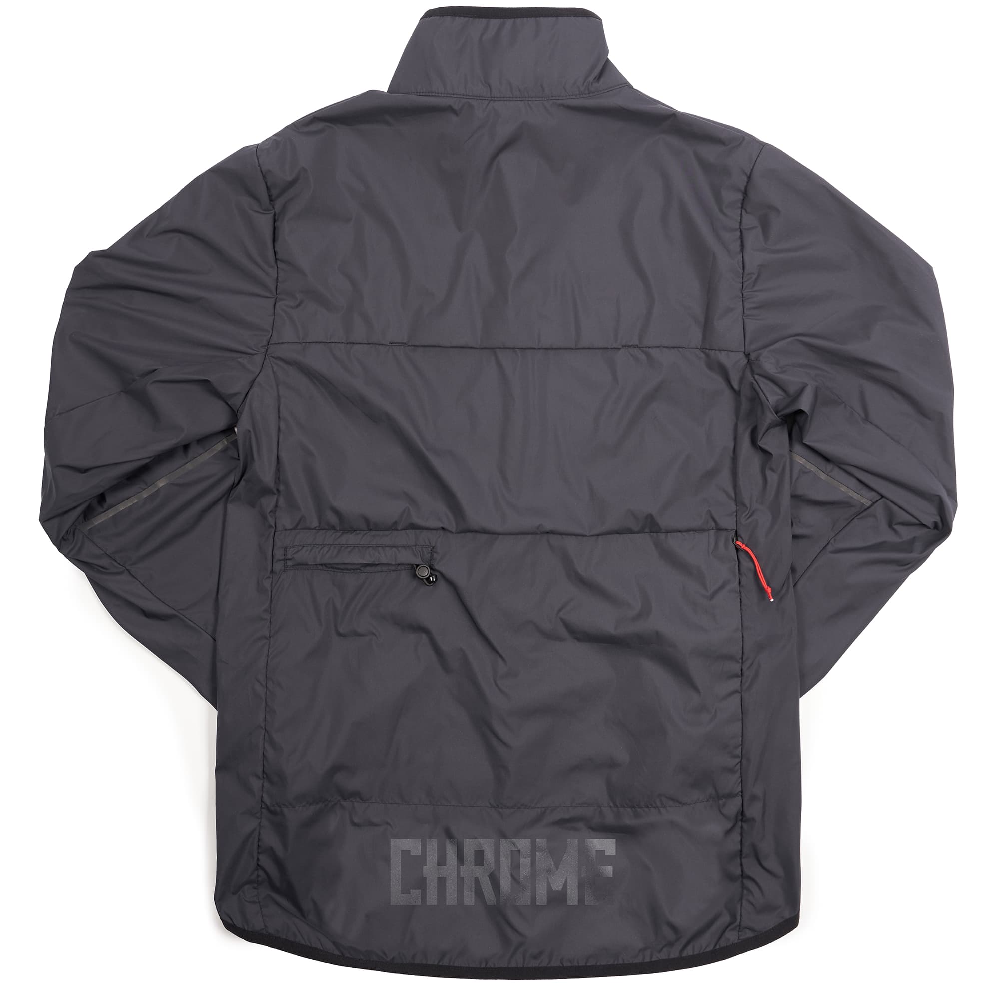 Lightweight packable wind breaker in black back view