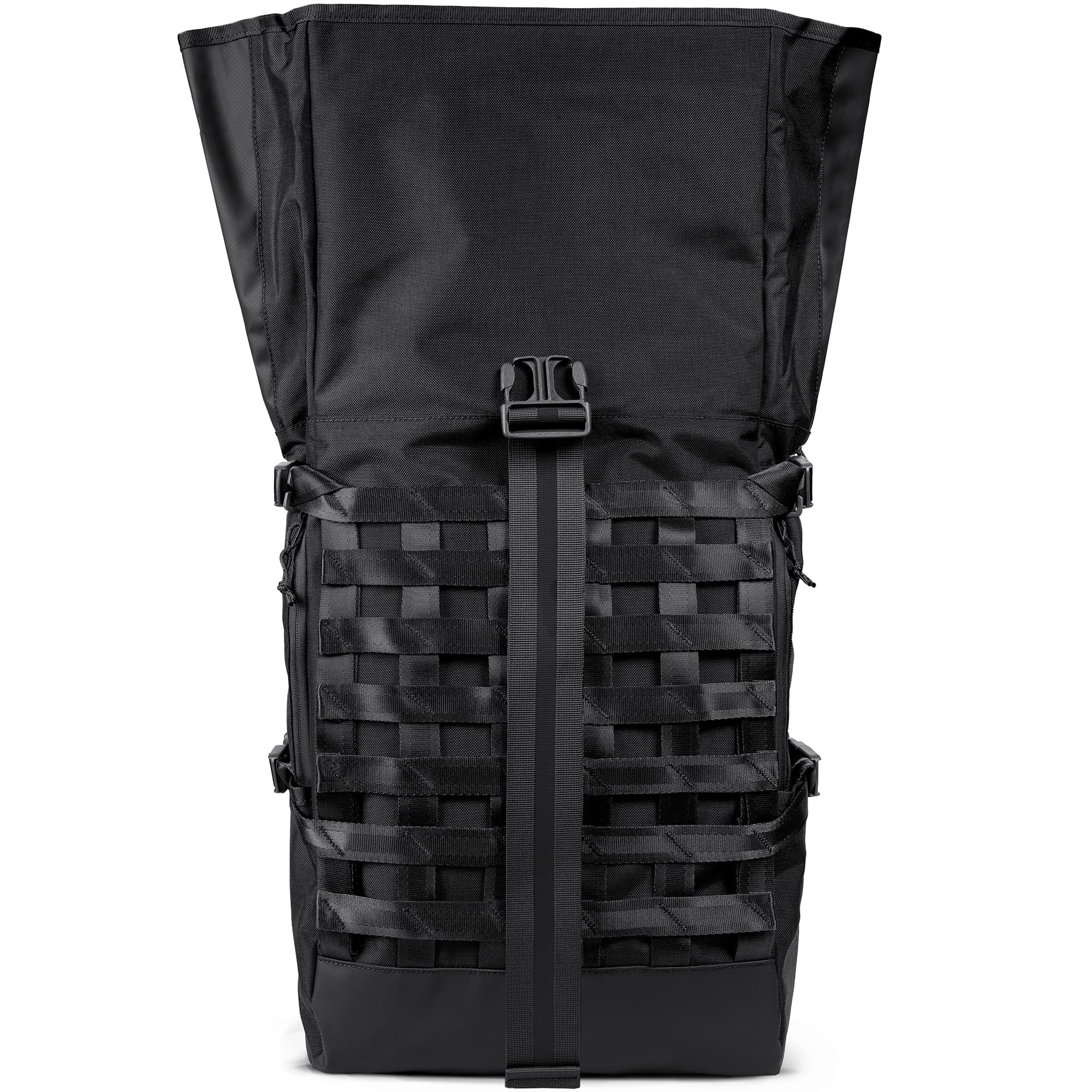 Black Barrage Freight Backpack fully unrolled #color_black