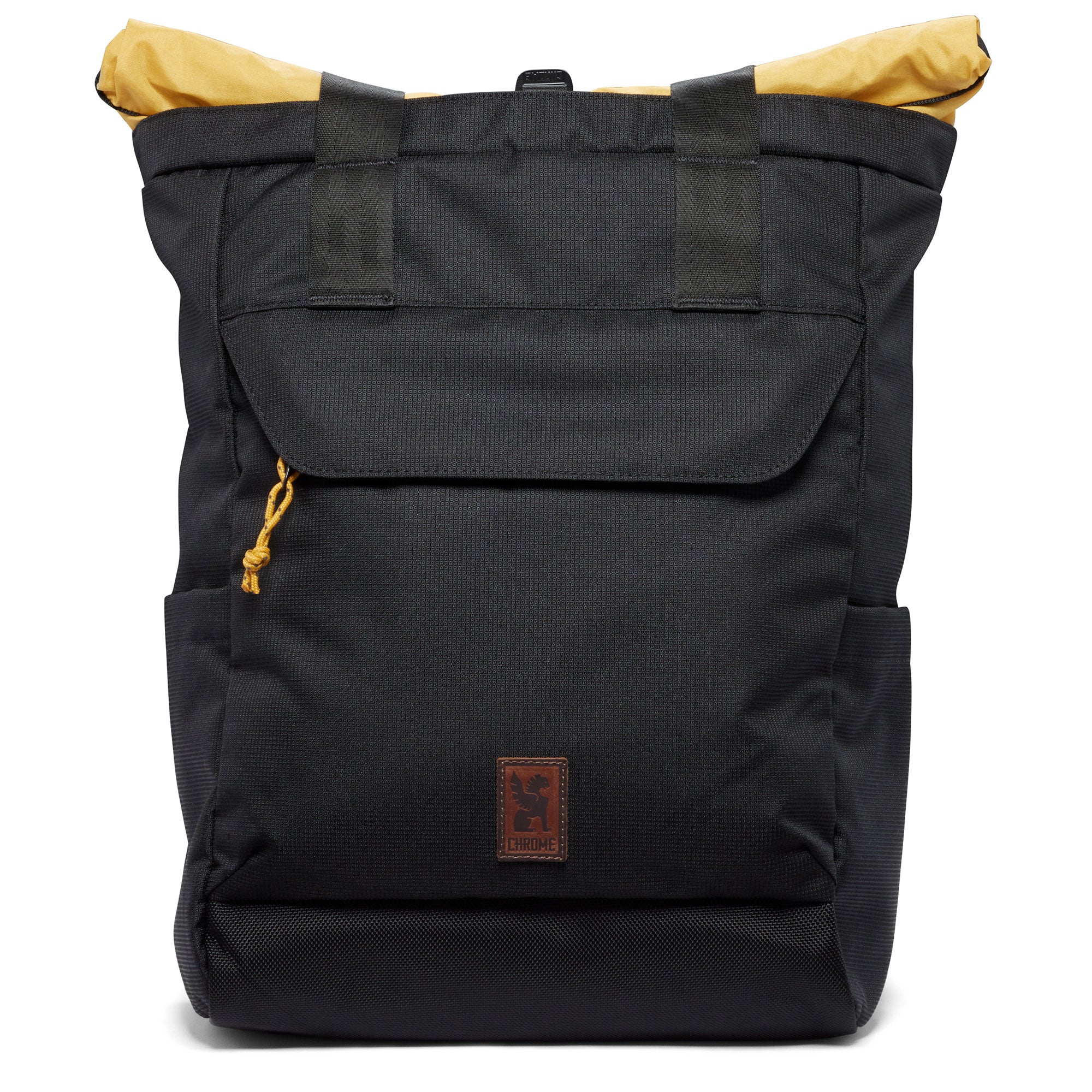 Ruckas Tote rolltop in black front view #color_black