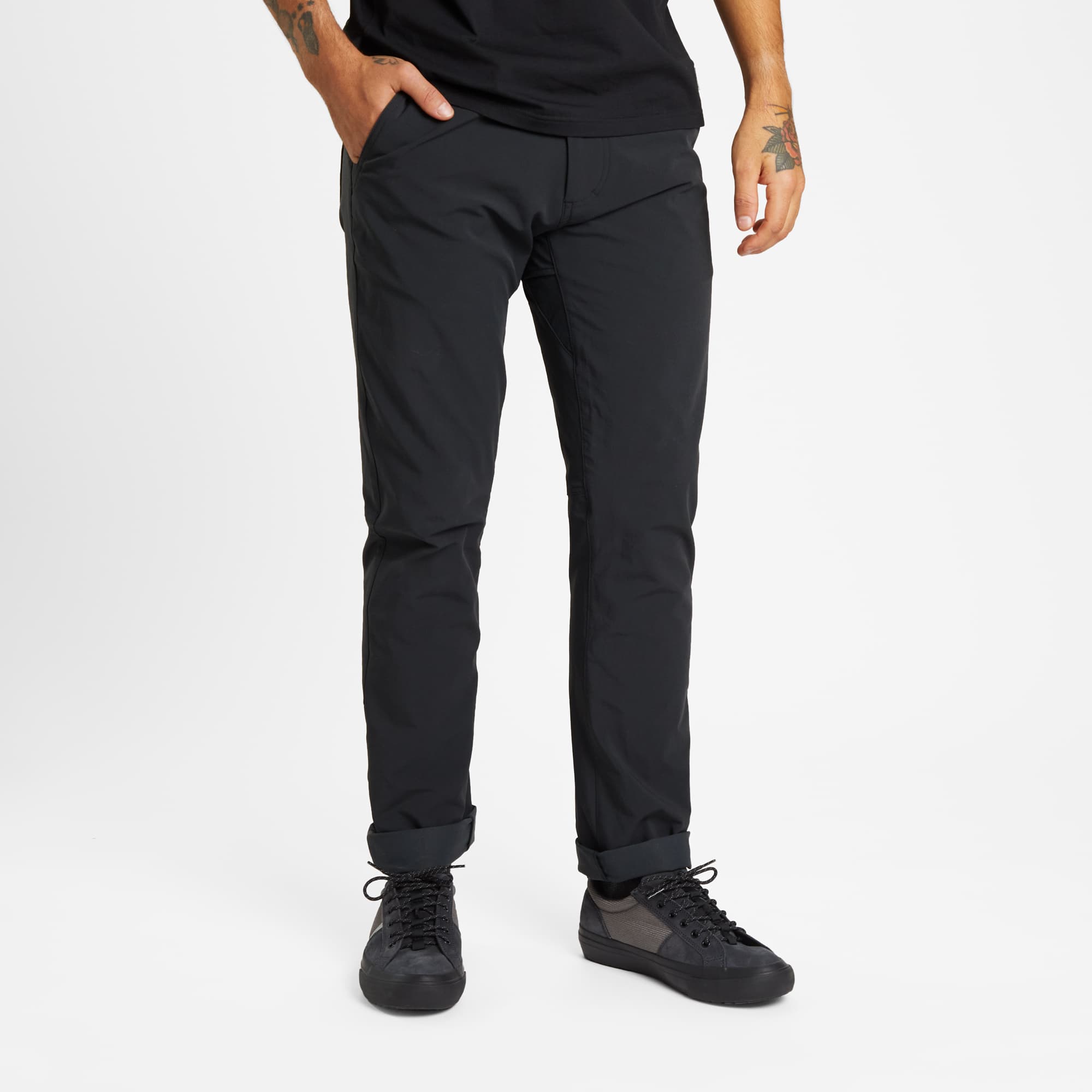 Men's Brannan tech Pant in black on body #color_black